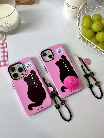 Squee with Delight Cute Pink Kitty Case With Charm - iPhone