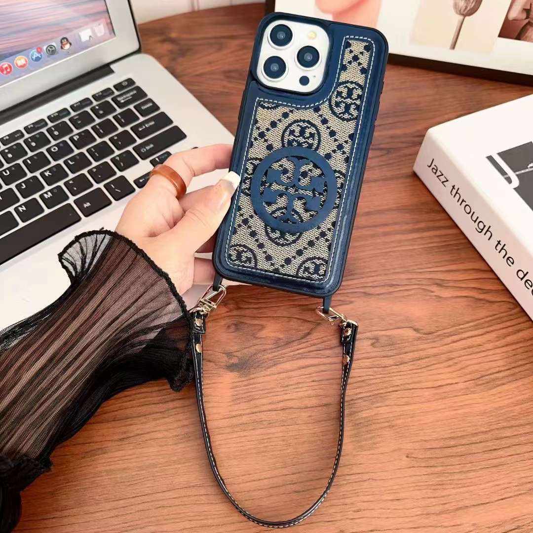 Luxe Embroidered Case with Detachable Strap - iPhone
