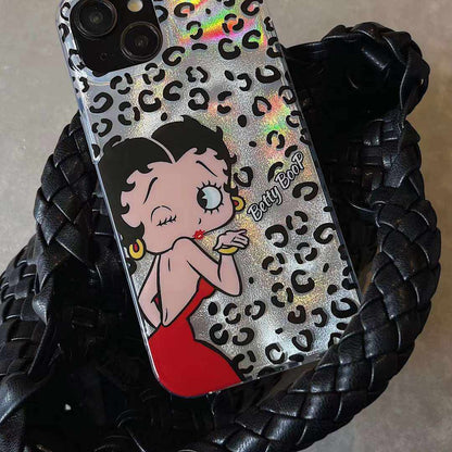 Betty Retro Glam boop Leopard Case - iPhone