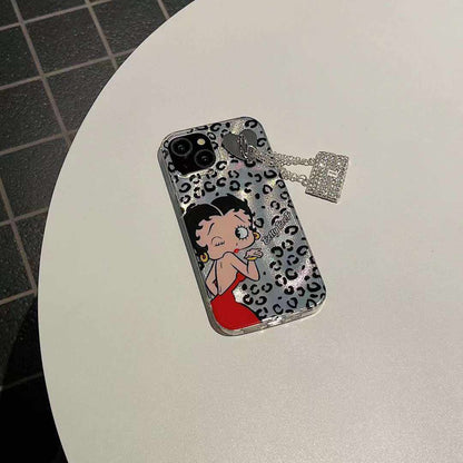 Betty Retro Glam boop Leopard Case - iPhone