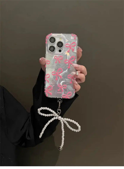 Blush Bow Case with Pendant Charm - iPhone