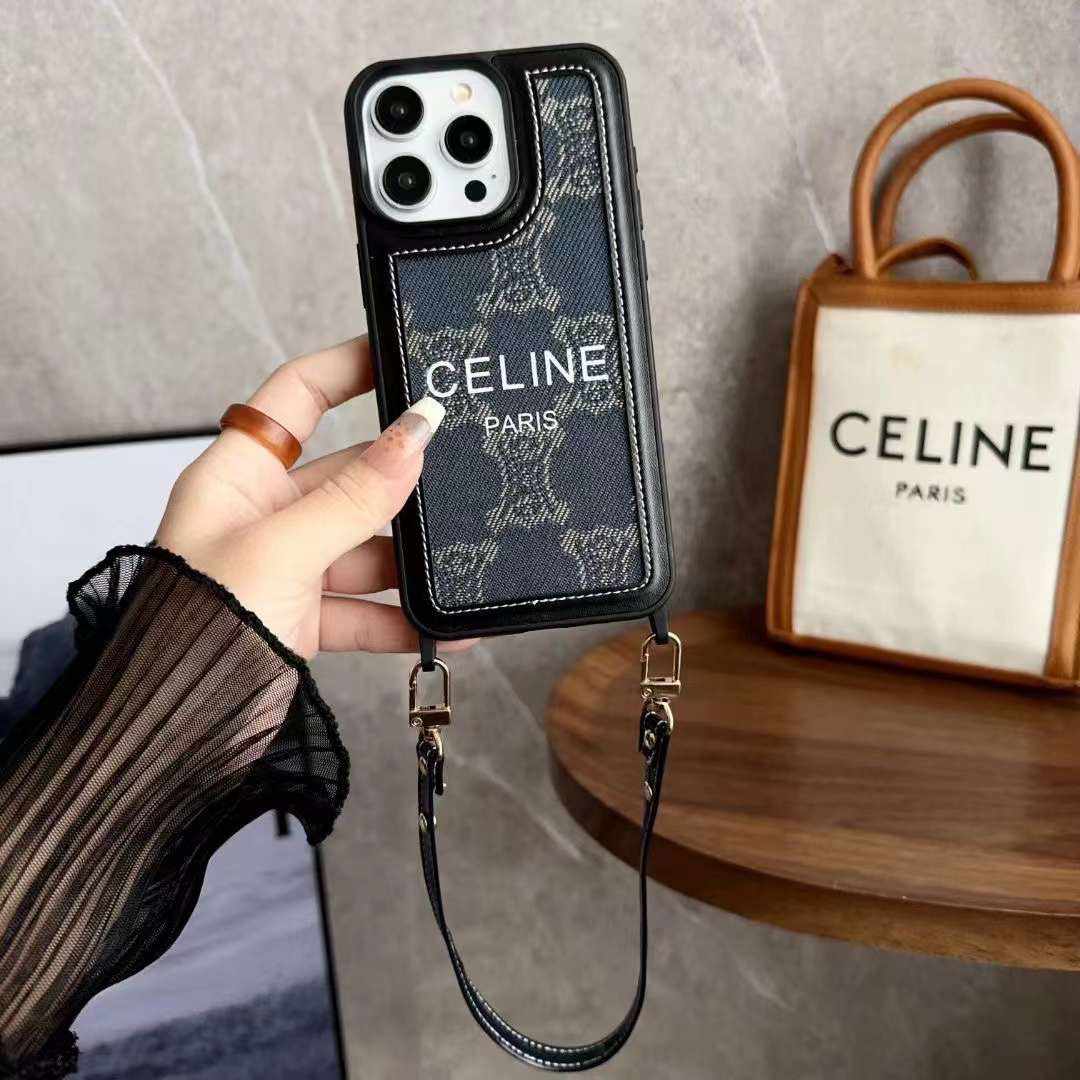 Premium Leather Case with Hands-Free Strap - iPhone