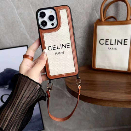 Premium Leather Case with Hands-Free Strap - iPhone