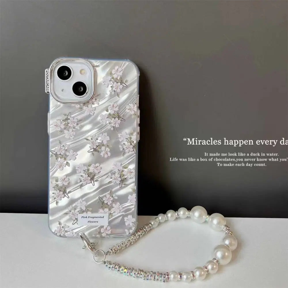 Flower Blossom Case With Pendant Charm - iPhone