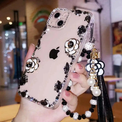 Pearl Floral Case With Charm - iPhone