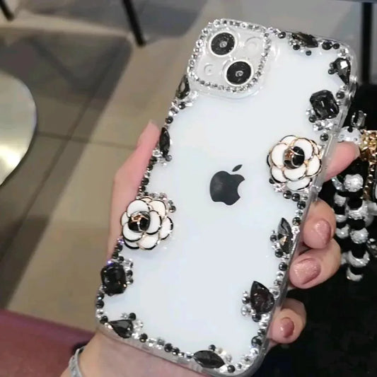 Pearl Floral Case With Charm - iPhone