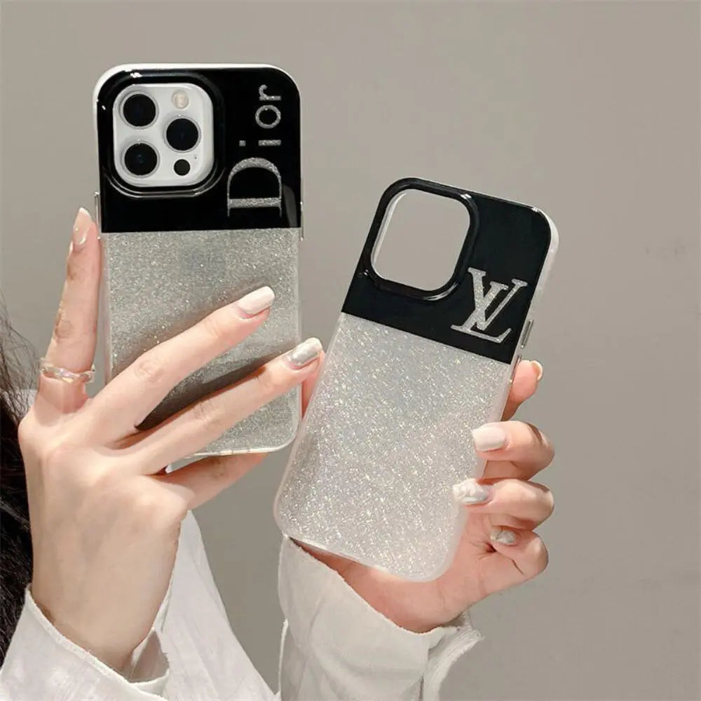 Black & Silver Glitter Case - iPhone