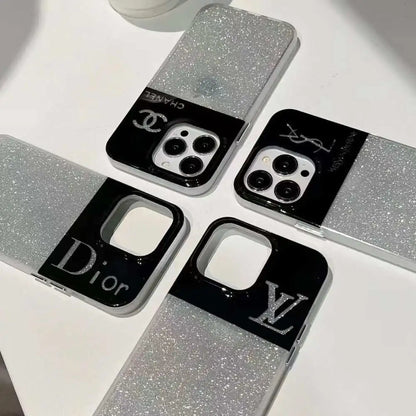 Black & Silver Glitter Case - iPhone